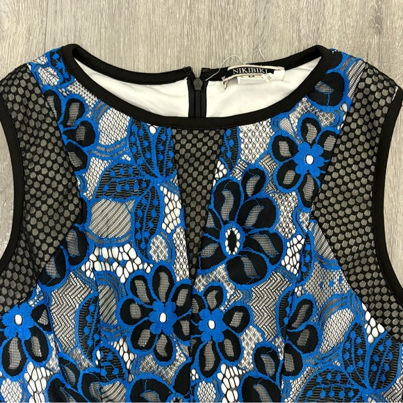 Nikibiki Black and Blue Floral Lace Midi Dress - Picture 4 of 8